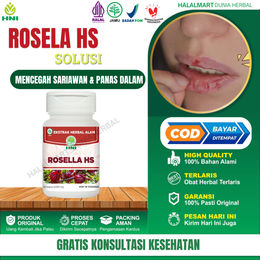 

ROSELLA HS KAPSUL Rosella Mengandung Berbagai Vitamin Solusi Atasi Kadar Kolestrol Dan Gejala Batu