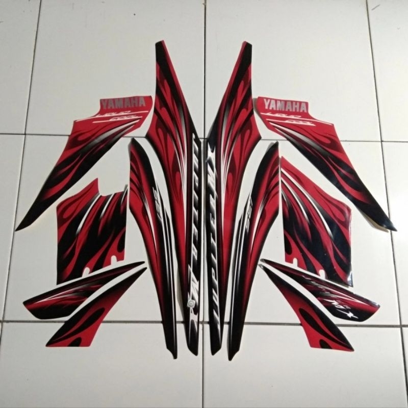 Striping Stiker Body Jupiter Mx Old Merah Hitam Striping Jupiter Mx Old Merah Hitam Standar Berkuali