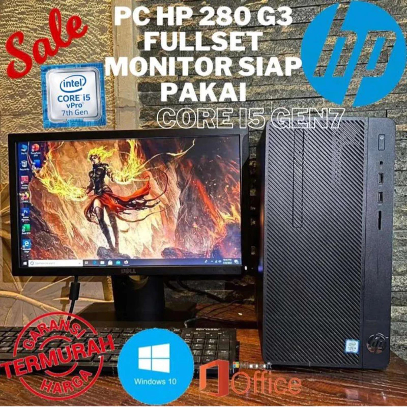 PC HP 280 G3 FULL SET WITH MONITOR
