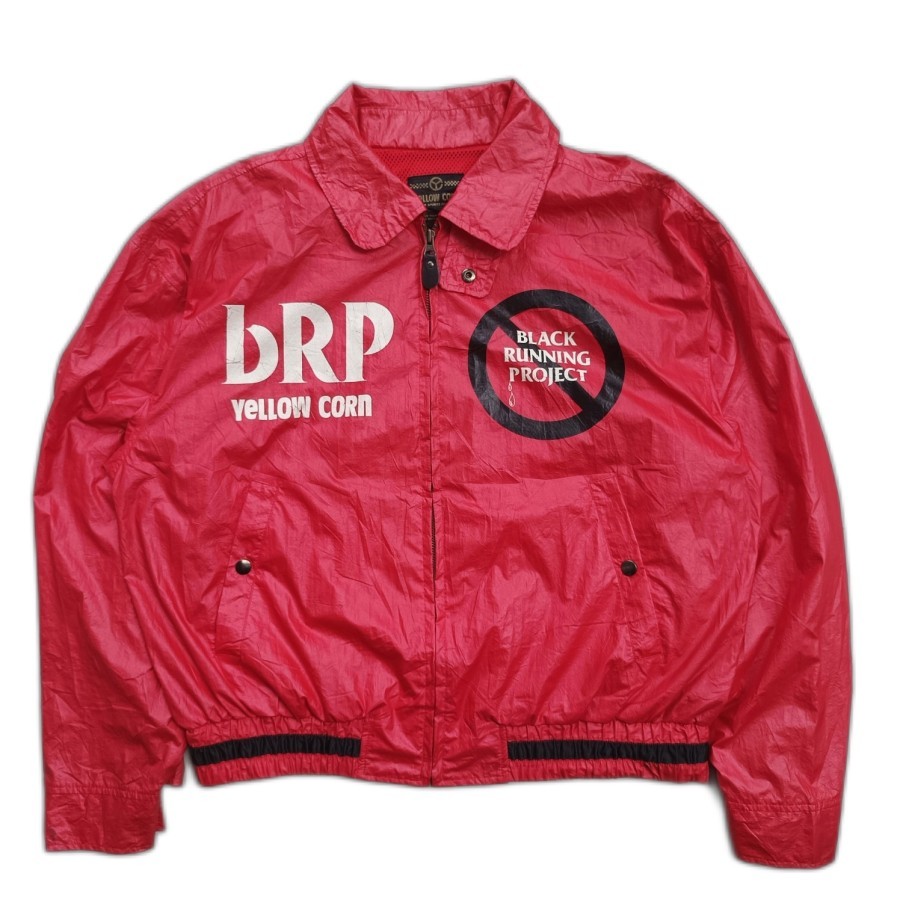 jaket vintage 90s yellow corn bRP Black Running Project biker jacket