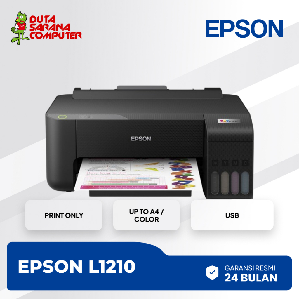 Printer Epson EcoTank L 1210 L-1210 L1210 Pengganti Epson L1110 PRINT ONLY Printer Epson A4 Printer 