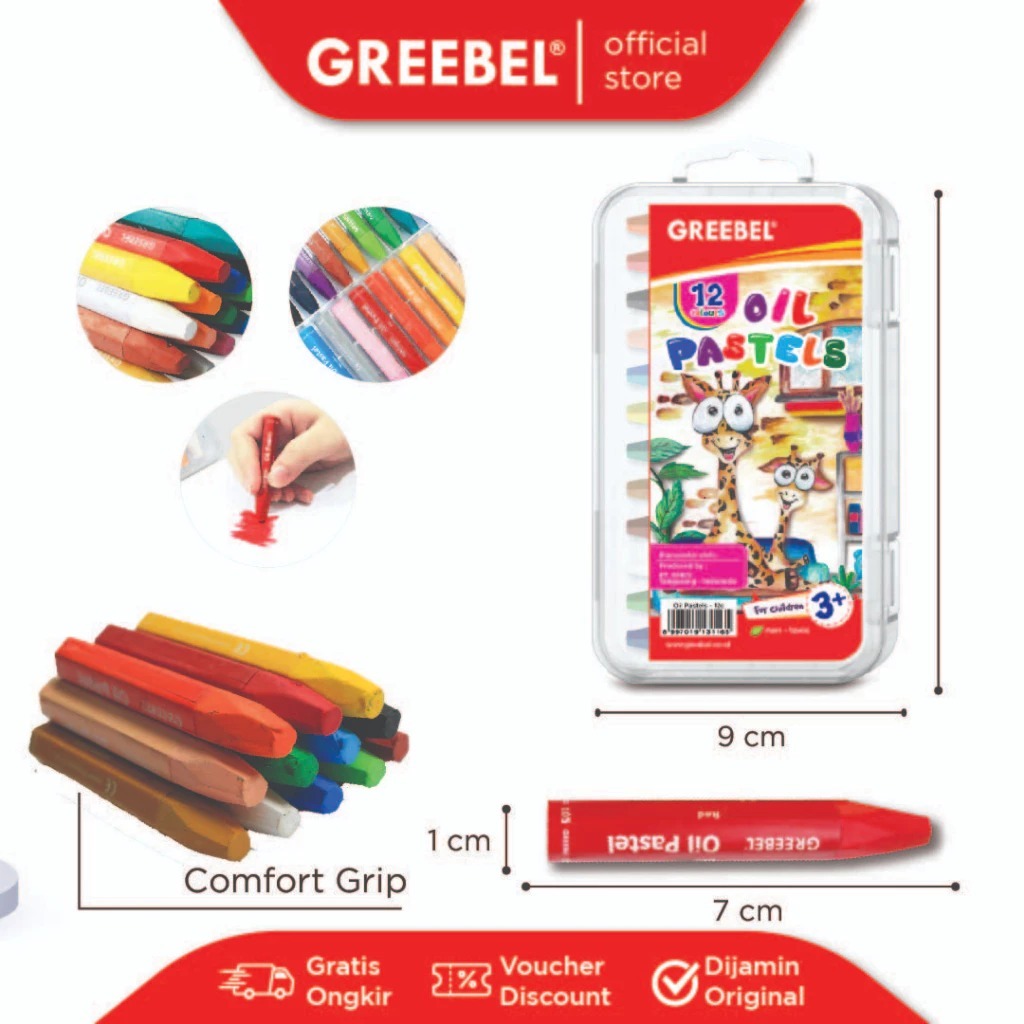 

GREEBEL Crayon Krayon Kids Oil Pastel / Crayon Greebel / Krayon Sekolah Anak & Professional Non Toxic