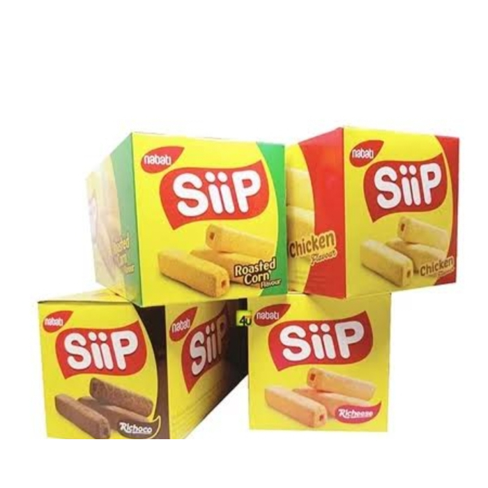 

Snack Nabati Siip Box 20 bungkus 5gr Richeese Keju Jagung Bakar Richoco Coklat