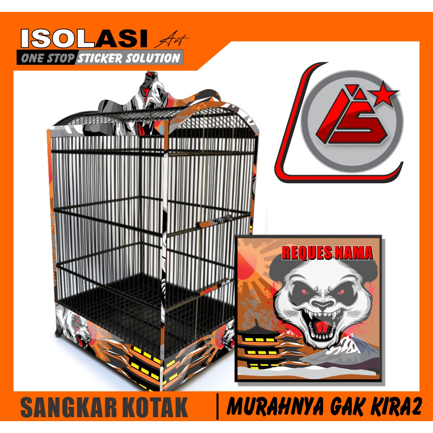 DECAL STIKER SANGKAR BURUNG KOSAN SANGKAR KOTAK REPLIKA STIKER SANGKAR KENARI CENDET MURAI CUCAK IJO