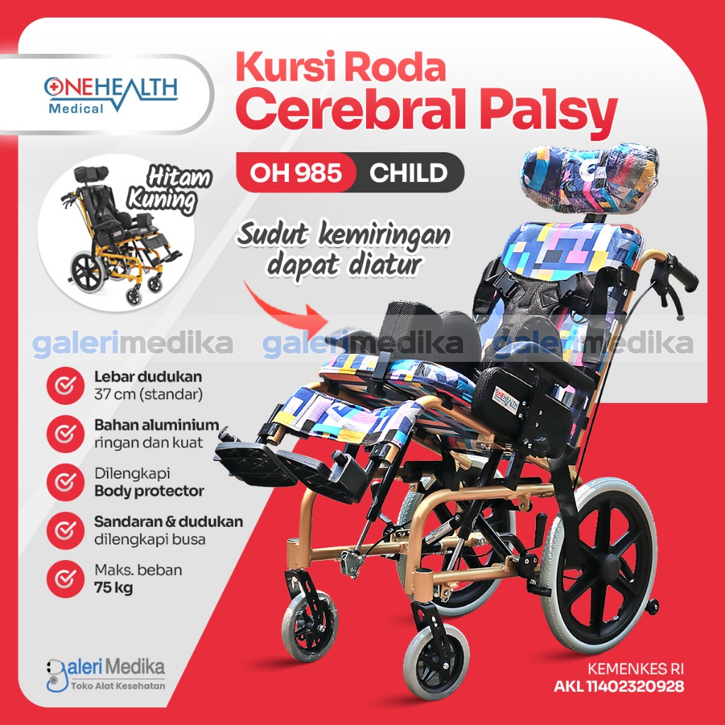 Kursi Roda Cerebral Palsy Anak OneHealth OH985 / OH-985 / OH 985 - Kursi Roda CP