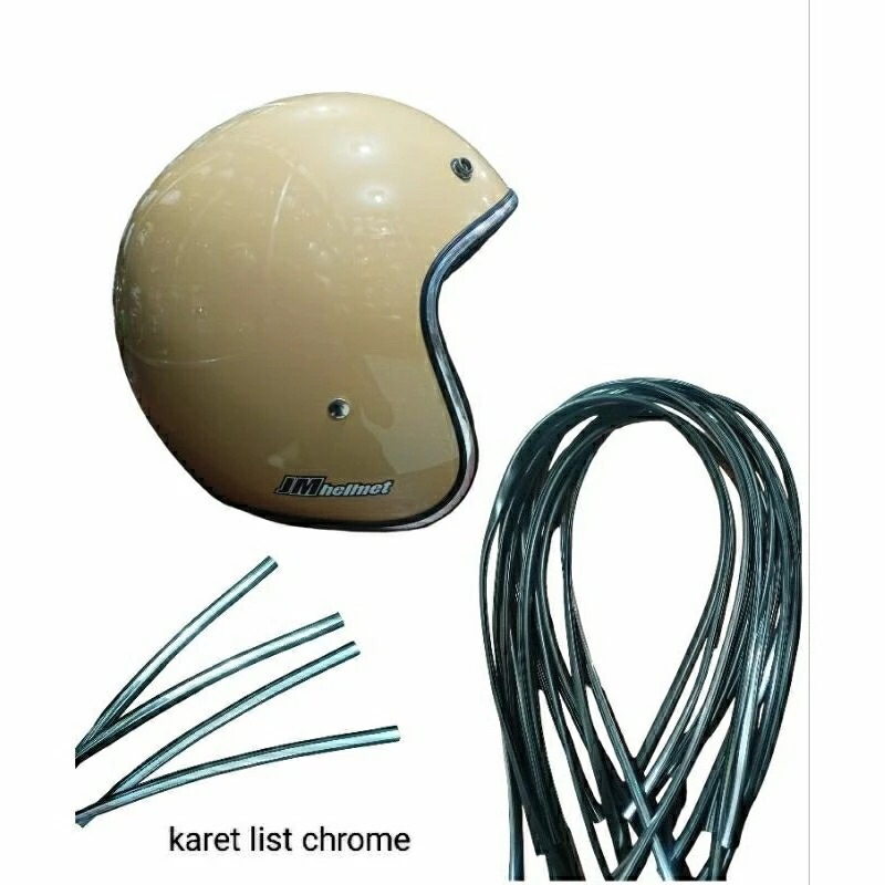 List chrome helm retro bogo clasik universal karet samping list U universal helm halfface custom
