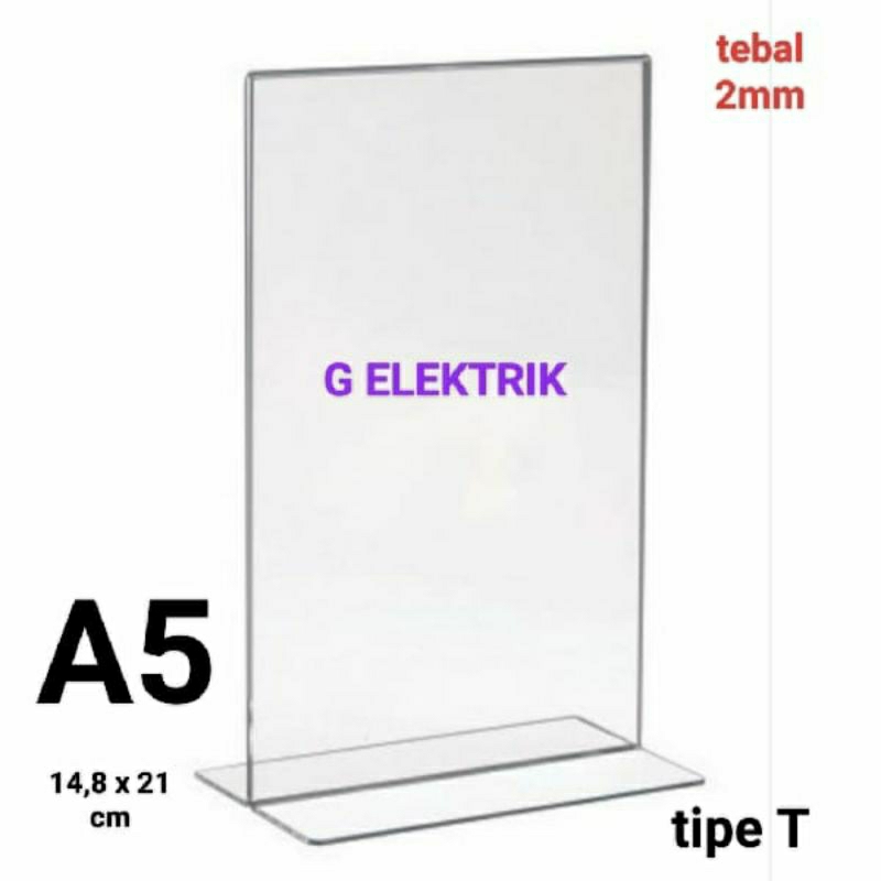 

Acrylic akrilik tend holder tempat brosur nomor meja stand meja A5 a5 A4