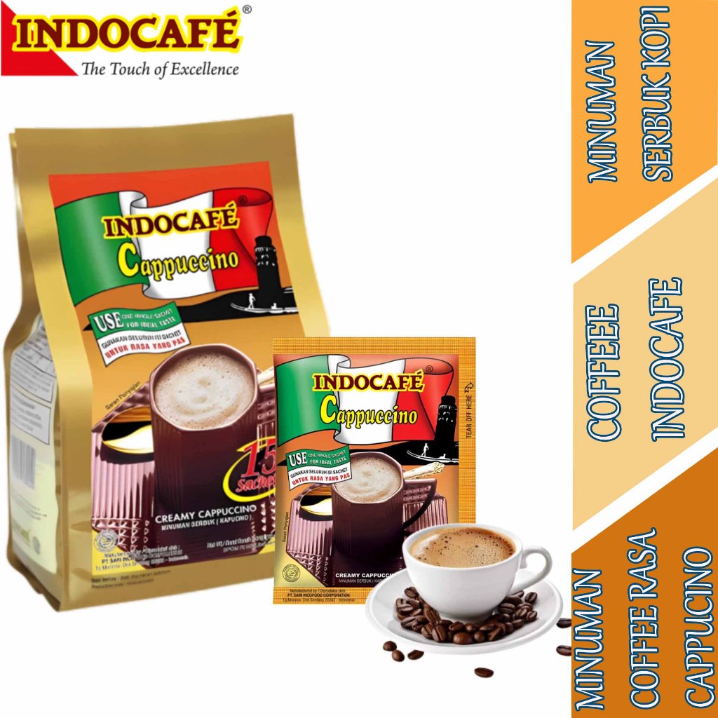 

Coffee Rasa Cappucino - Indocafe - Minuman Serbuk Kopi Instan - 15scht x 25gr