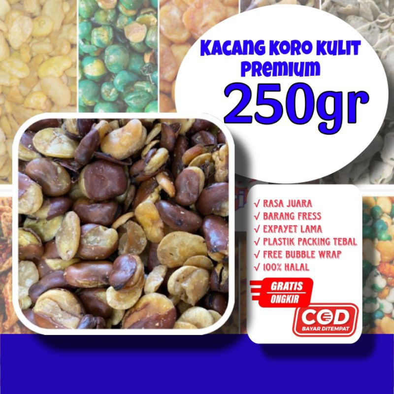 kacang koro kulit 250gr/ koro kulit asin /kacang koro kulit asin/cemilan enak