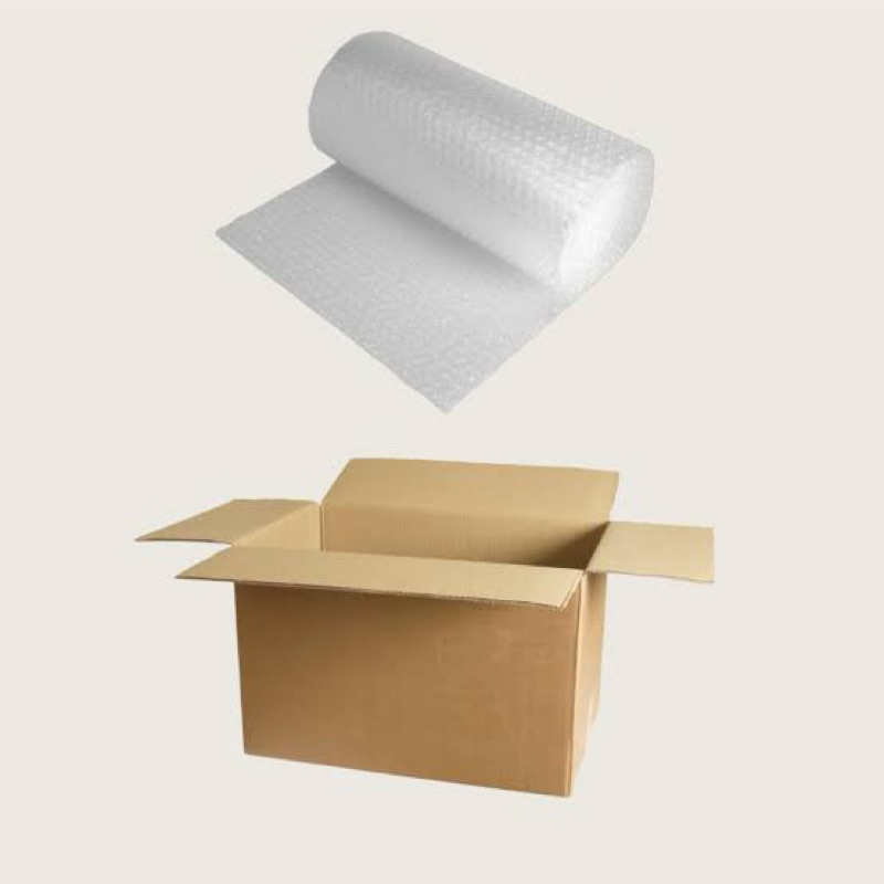 

Bubble wrap + kardus