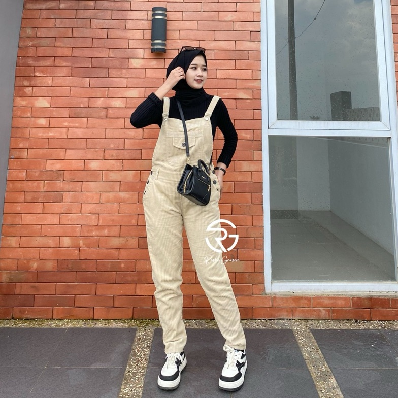 KODE C34Y NAOMI Overall Corduroy Premium Jumpsuit Celana Wanita Kekinian Korean Style