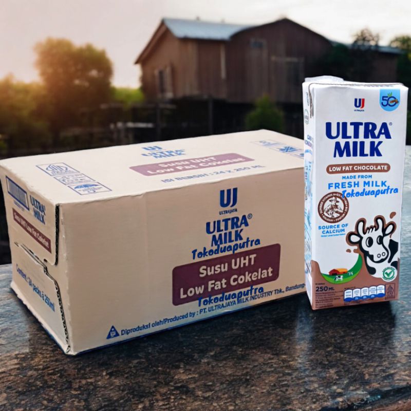 

Susu ULTRA MILK UHT Low Fat Coklat 250 MLX 24PSC / susu ultra rendah lemak rasa coklat