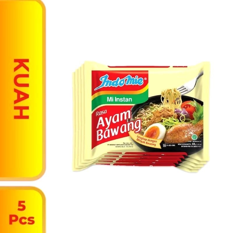 

Indomie kuah rasa ayam bawang 5 pcs