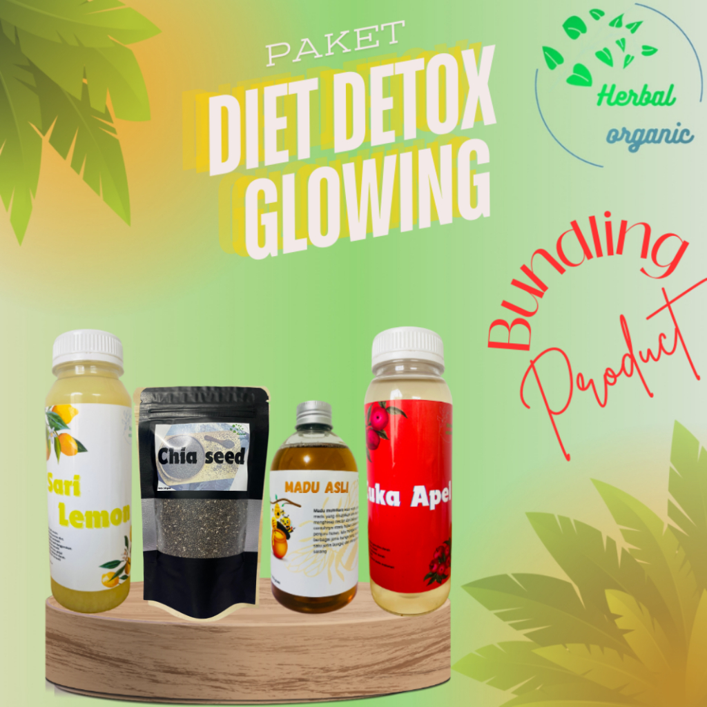 

HERBAL ORGANIC DIET DETOX GLOWING MADU MULTIFLORA CHIA SEED CUKA APEL SARI LEMON JERUK PERAS