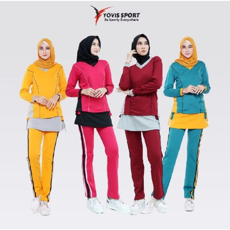 Setelan Senam Wanita / Baju Senam Yovis Sport Original