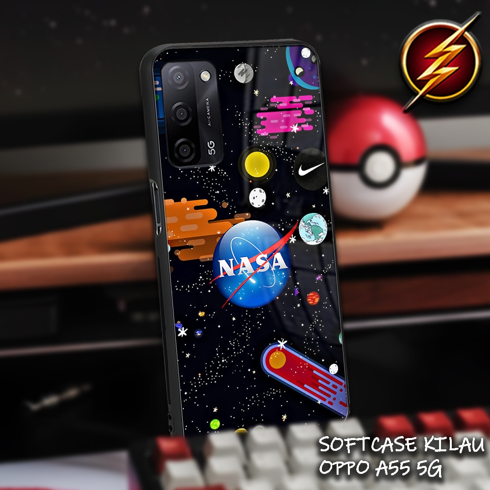 AM12 Softcase Kilau OPPO A55 | Casing Silicon Mika | Kesing Oppo A55 Planet Nasa | Case Oppo Keren A