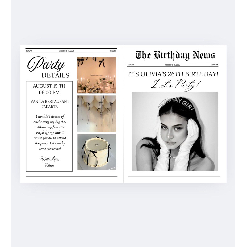 POSTER INVITATION BIRTDAY PARTY/POSTER MAJALAH BIRTHDAY