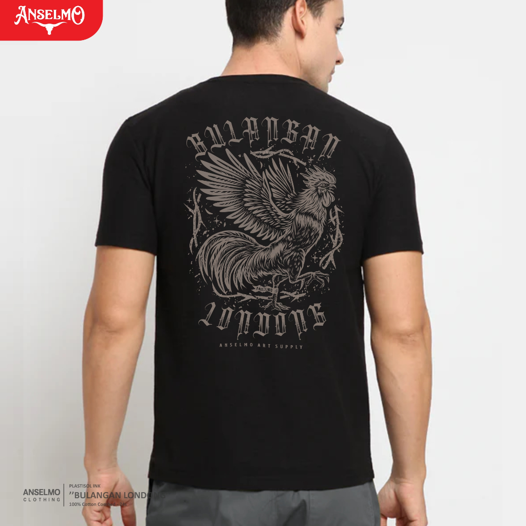 Kaos Toraja - Bulangan Londong - 100% katun nyaman adem - Tebal 24s - Kaos ayam jantan