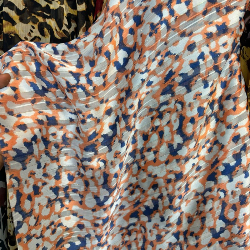 Kain Ceruty Yoryu Motif Emas // Kain Serat Emas / Kain Sifon yoryu // bd