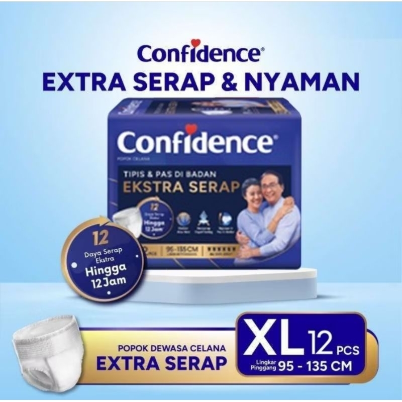 Popok dewasa confidence XL 12 popok celana