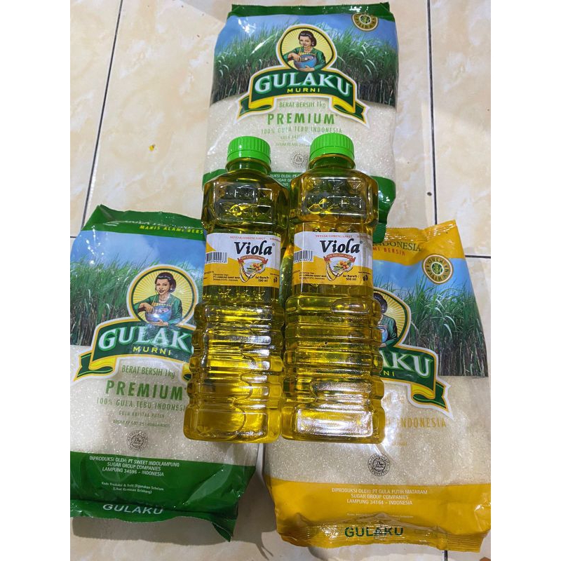 

Paket sembako bundling minyak goreng viola + gula