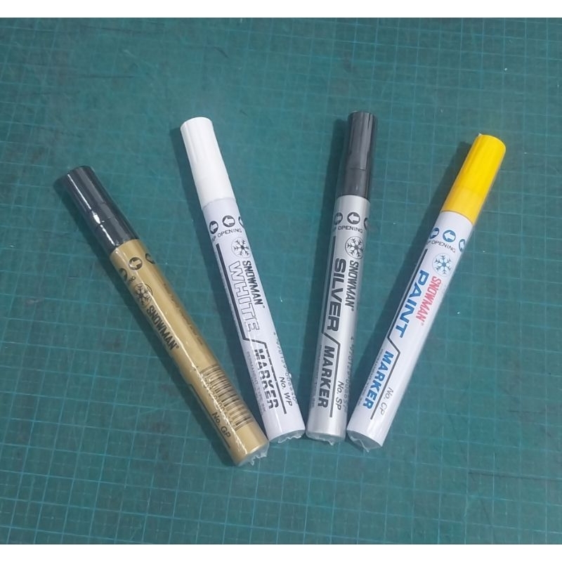 

Spidol Snowman Marker Warna Gold Silver White Putih Paint / Kuning