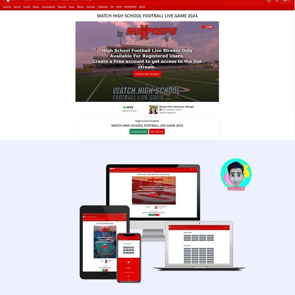 LANDING PAGE WEBSITE MAXPREPS HIGH SCHOOL CLONE MULTY TITLE OFFERS UNTUK CPA AFILIASI