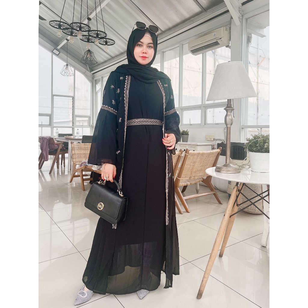 gamis bordir rompi abaya cantik gamis terkini abaya mewah dan elegan fashion muslimah