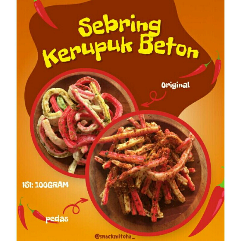 

Seblak kering kerupuk beton/Sebring kerupuk jaat/Kerupuk bantet mantap 100gr