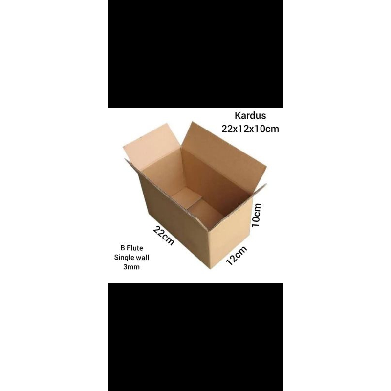 

Kardus Box Karton Kotak Dus Packing Polos UK. 22×12×10 BFlute Tebal 3 mm