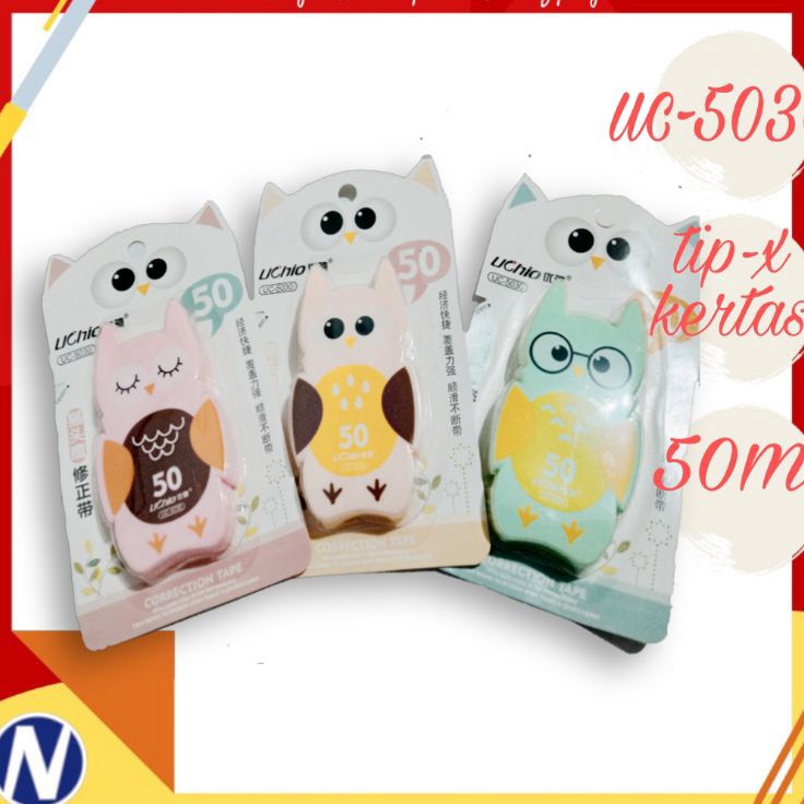 

Diskon Ngetrends Correction Tape TIPX Kertas UC53 STIPO KERTAS TIP EX KARAKTER OWL BURUNG HANTU LUCU 5 Meterwarna random