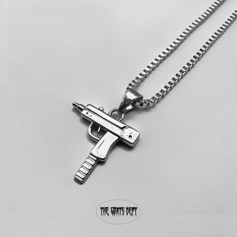 KODE V25U The Goats Dept  Silver Black Gold Uzi Necklace Original  tgd232 Kalung Najel esport warna 