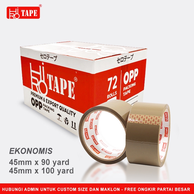 

Isolasi Lakban Merk Hiro Online Bening Coklat 1Dus Isi 72pcs 45mm 100yard/90yard Isolatip Tape