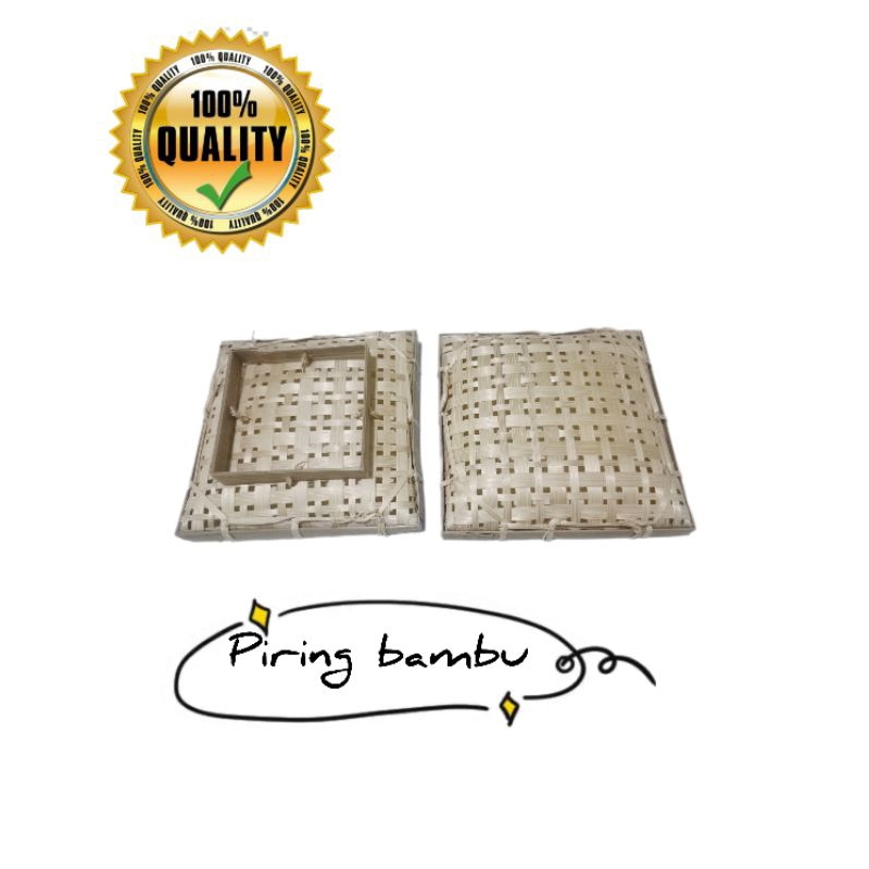 Piring bambu Anyaman kotak#Piring lalap Kotak