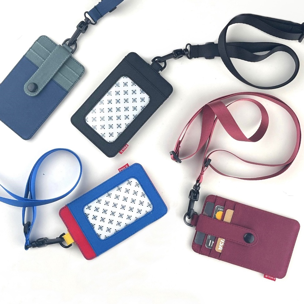 

KODE P97T ID card holder dompet gantung name tag kartu lanyard kain polos philo