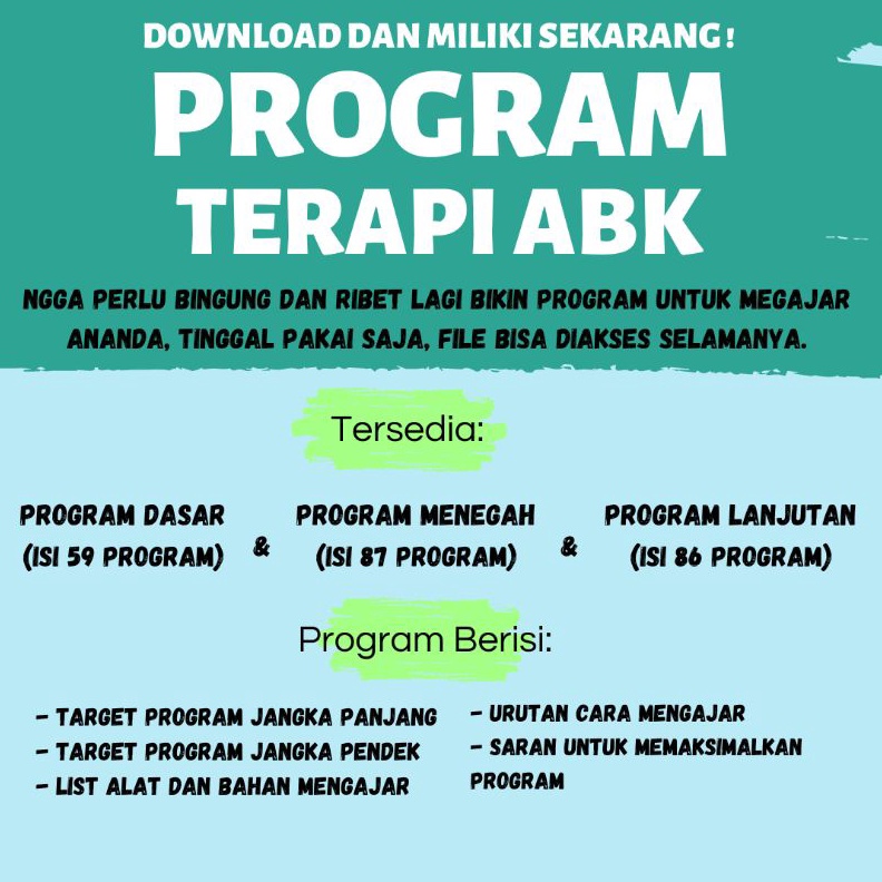

KODE K33Y Paket Triple Program Terapi ABK Dasar Menengah Lanjutan