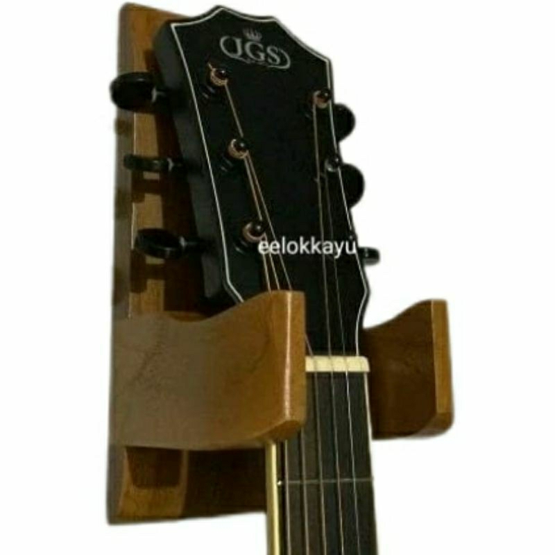 hanger gitar gantungan gitar dinding kayu jati