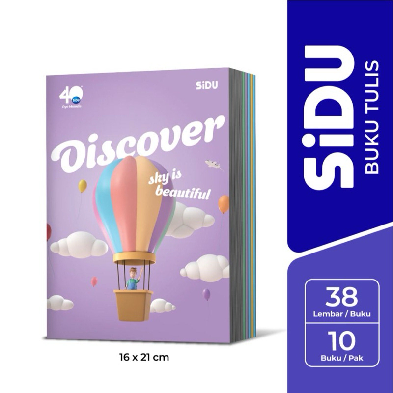 

Buku Tulis SIDU (Sinar Dunia) Isi 38 Lembar 1 Pack 10 Buku