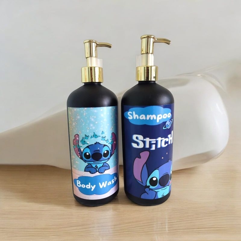 Botol sabun cair 500ml stitch Botol sabun mandi refil botol sabun mandi pump 500ml
