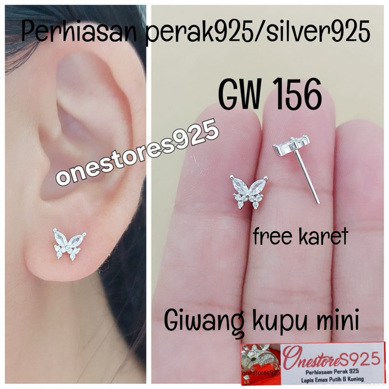 GIWANG KUPU KUPU PERAK 925 LAPIS EMAS PUTIH GW 156