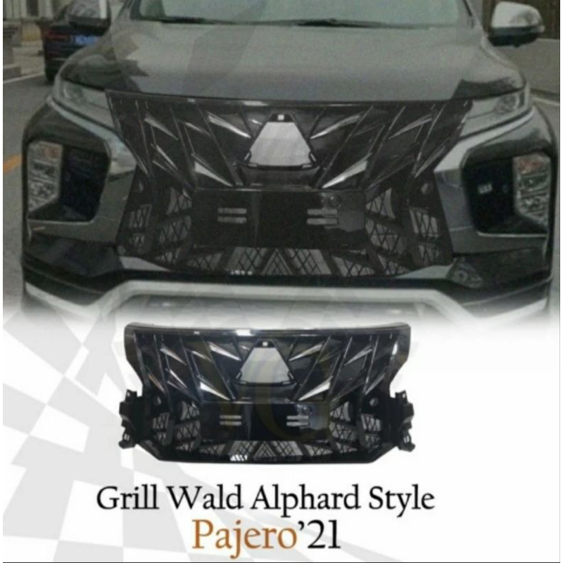 grill pajero sport 2021-2022 wald alphard style