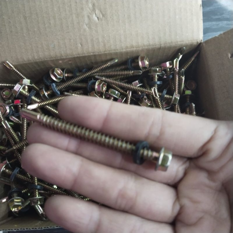 GL baut roofing baja ringan 1260 isi 300 pcs baut roofing baja ringan scrup baut rumping 1260 1 box