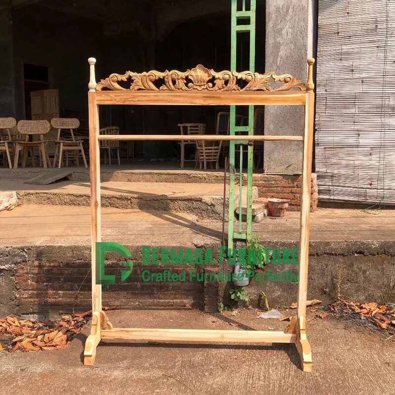 PRE ORDER (CARGO) GAWANGAN UKIR KERANG TIANG PERSEGI KAYU JATI SOFA KURSI PELAMINAN DEKORASI RUANG T