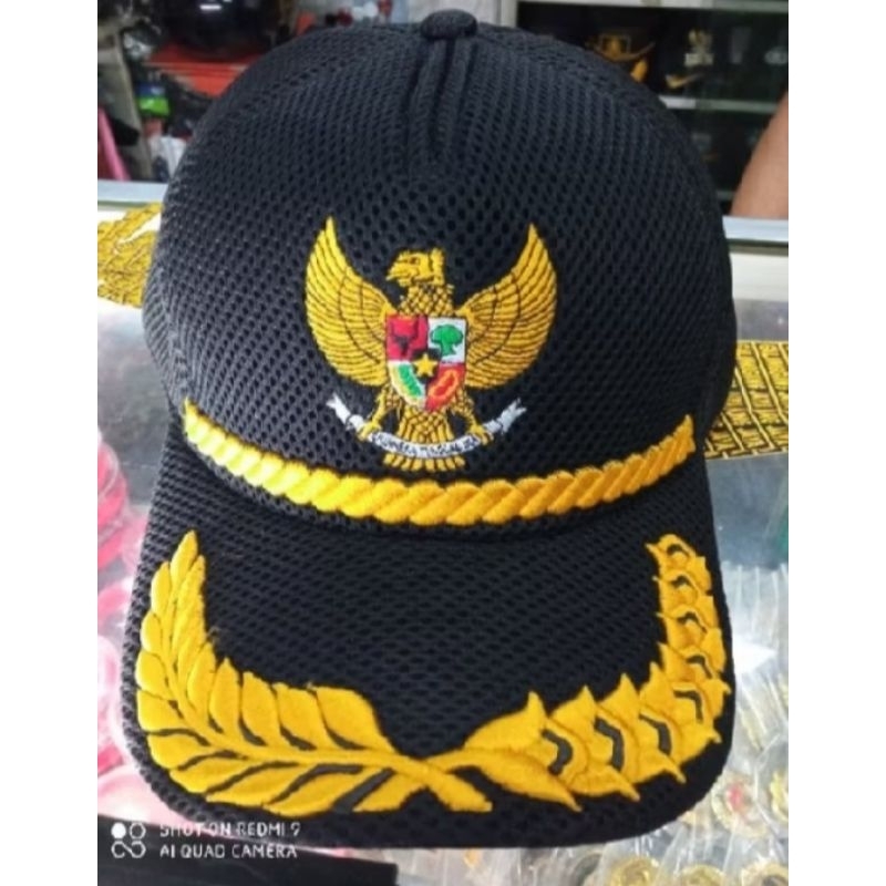 topi garuda padi kapas lis timbul