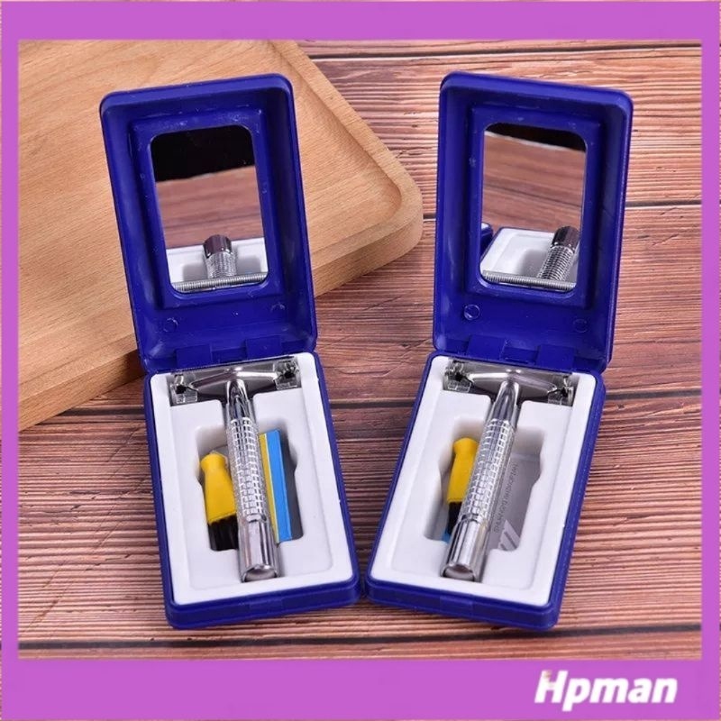 Safety Razor Manual Gagang Besi Alat Cukur Jenggot  Kumis Isi Ulang