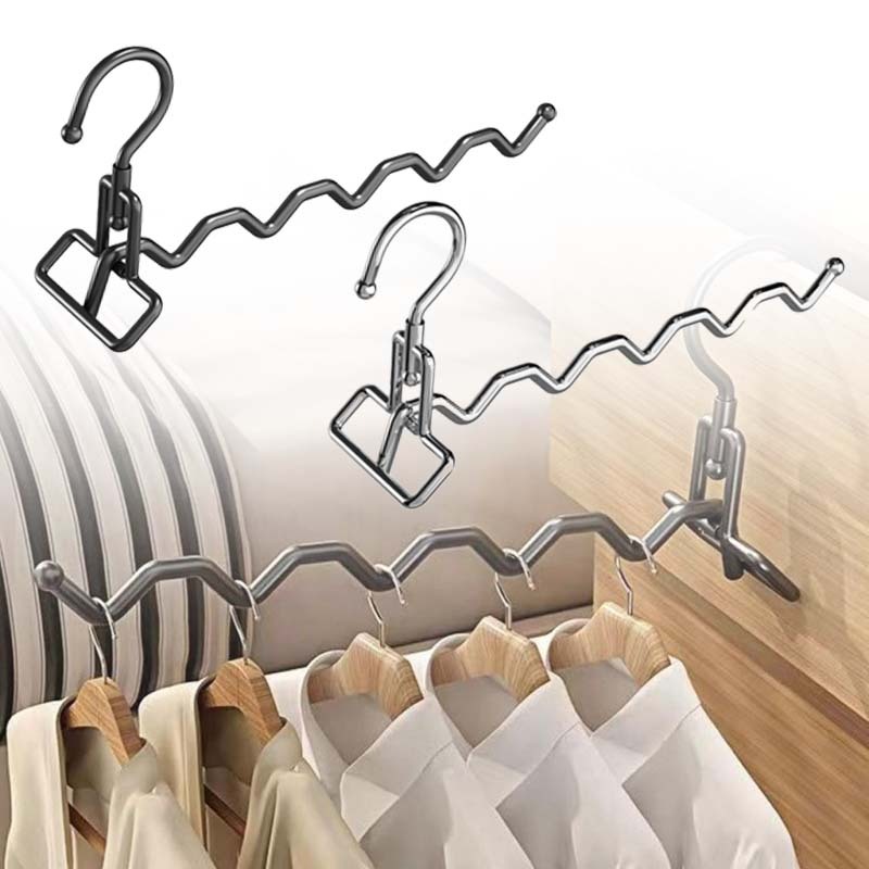 5 Slots Gantungan Baju Lipat hanger lipat besi Gantungan Baju Lipat Rak baju Besi Tahan Gantungan Ba