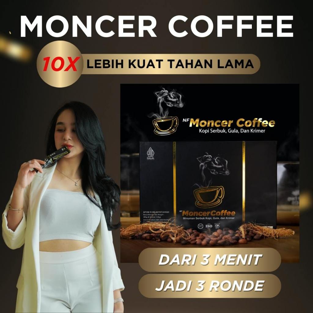 

MOCER KOPI MONCEER COFFEE MINUMAN PENAMBAH STAMINA PRIA OBAT KUAT BPOM HALAL HACCP AMAN ALAMI HERBAL