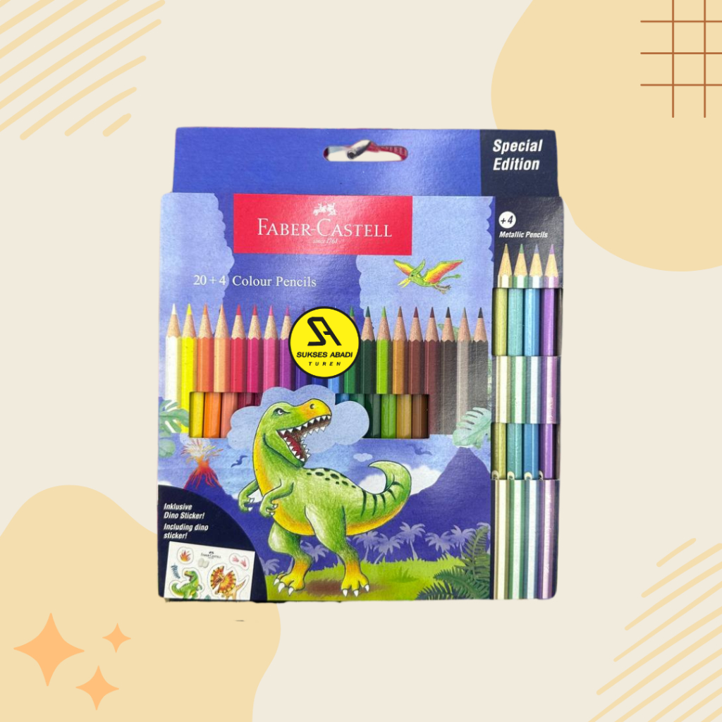 

Pensil warna murah malang Faber Castell Color Pencil Dino Special Edition Pensil Warna 24 Warna