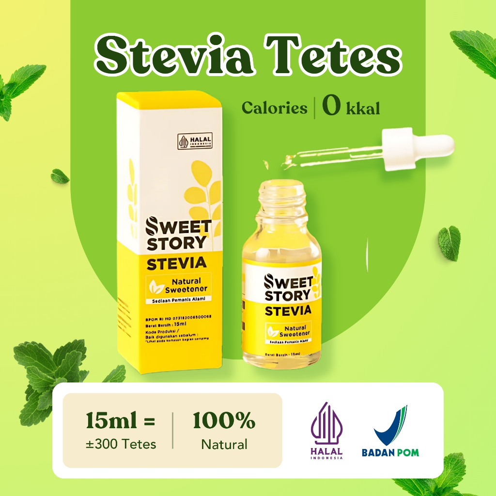 

Stevia Cair Pemanis Alami Pengganti Gula 15ML