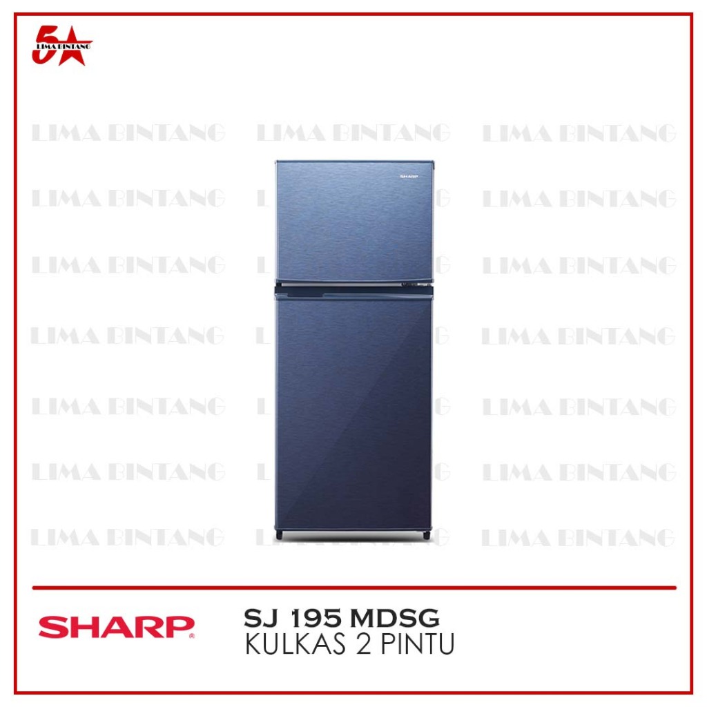 KULKAS 2 PINTU SHARP SJ-195MD-SR/SG SJ195MD SR / SG SJ 195 MD [BDG]